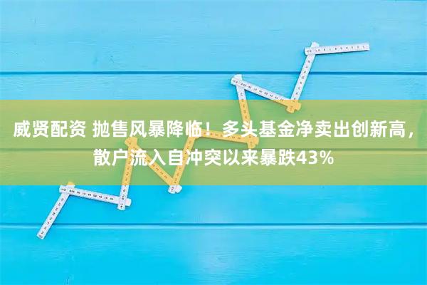 威贤配资 抛售风暴降临!多头基金净卖出创新高,散户流入自冲突以来暴跌43%