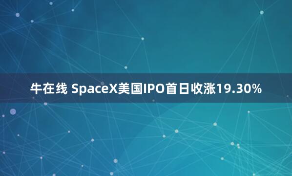 牛在线 SpaceX美国IPO首日收涨19.30%